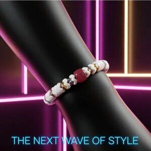 Pink Agate Stretch Soft Bangle Bracelet • Easy Everyday Spring Sunshine Vibes